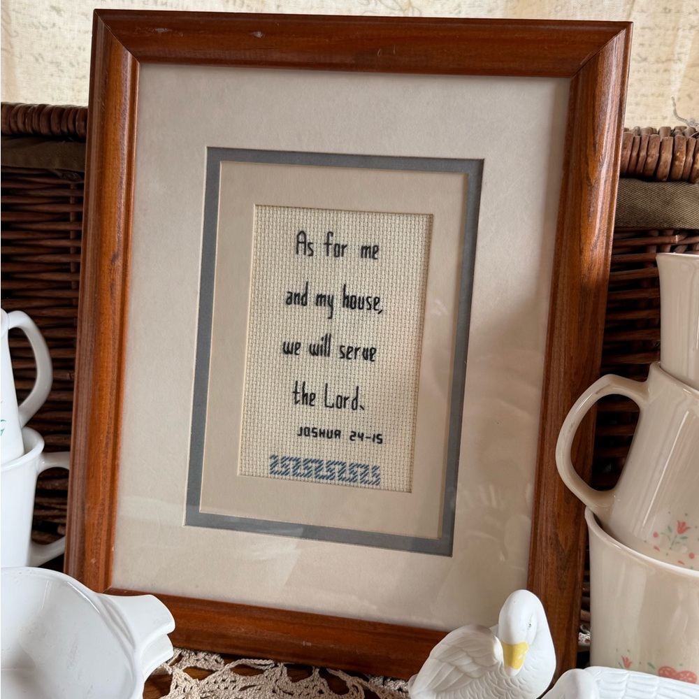 Framed Cross-Stitch Scripture Art